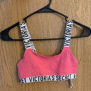 Victoria’s Secret pink logo band unlined cotton bralette size small